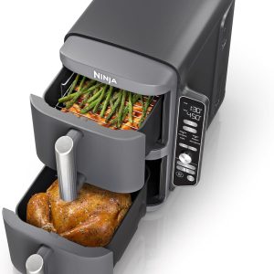 Ninja AF161 Max XL Air Fryer that Cooks, Crisps, Roasts, Bakes, Reheats and Dehydrates, with 5.5 Quart Capacity, and a High Gloss Finish, Grey